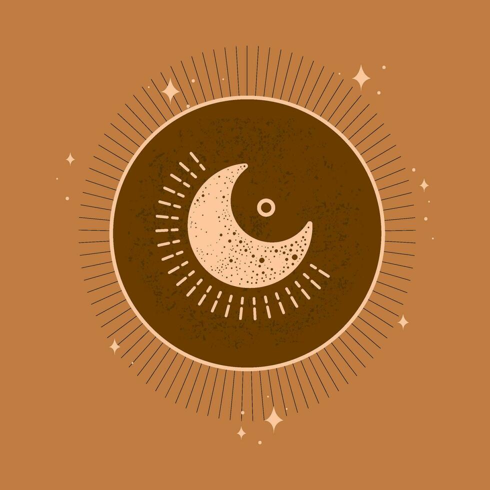 Boho Sun And Moon Poster vector