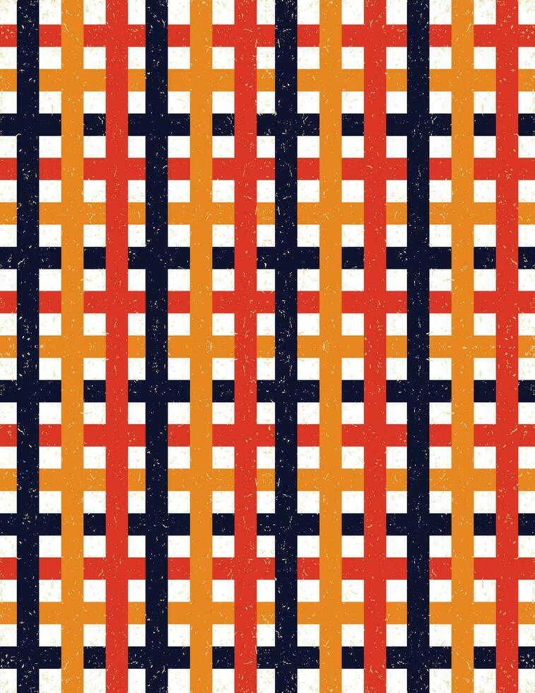 Retro 70s Geometric Checkered Pattern vector