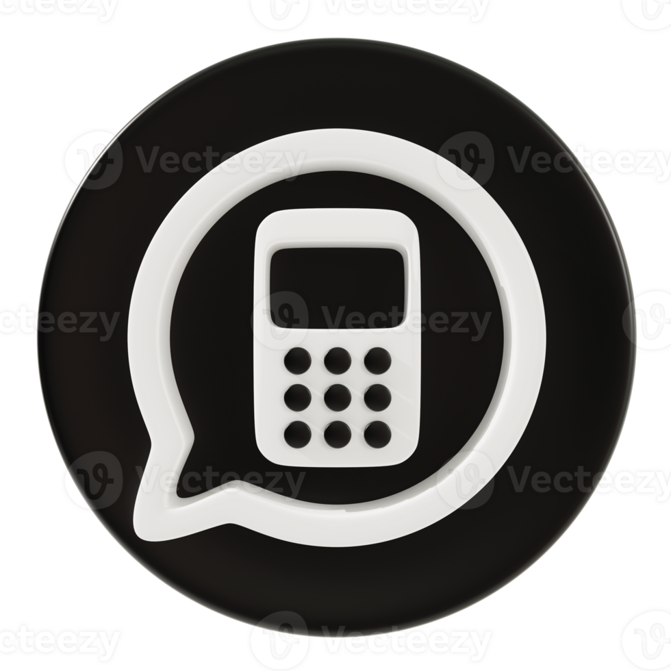 SmartPhone and bubble icon 3d rendering. png