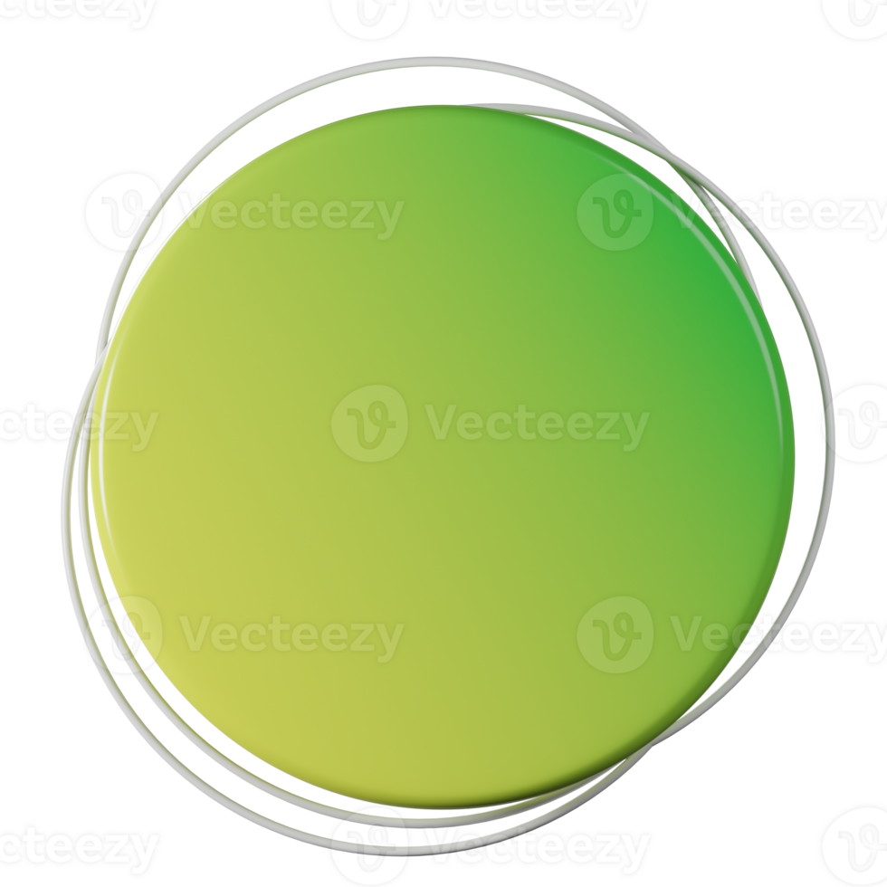 Circle shape, yellow green gradient 3d rendering. png