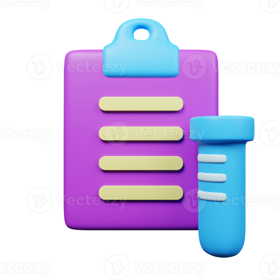 Lab resuilts icon 3d Render isolated on transparent background png