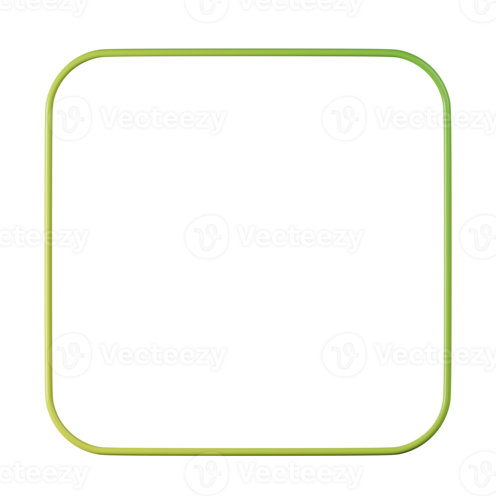 carré forme, Jaune vert pente 3d le rendu. png