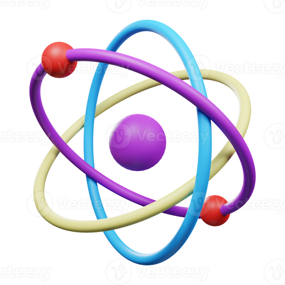 Physics icon 3d Render isolated on transparent background png