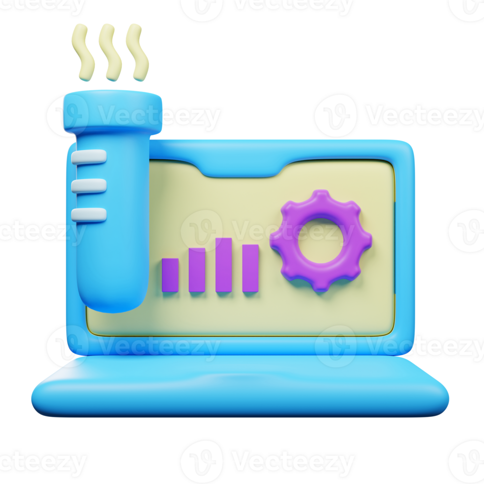 computadora Ciencias icono 3d hacer aislado en transparente antecedentes png