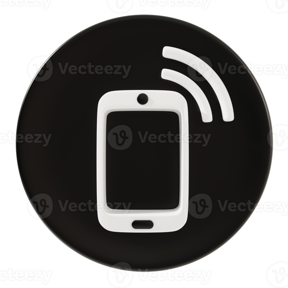 Telephone and wifi hotspot icon 3d Rendering. png