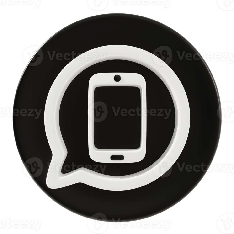 SmartPhone and bubble icon 3d rendering. png