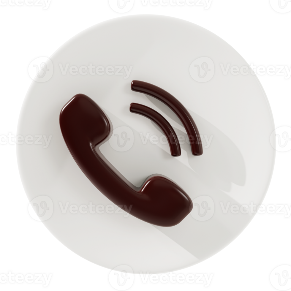 Telephone and sound icon 3d Rendering. png