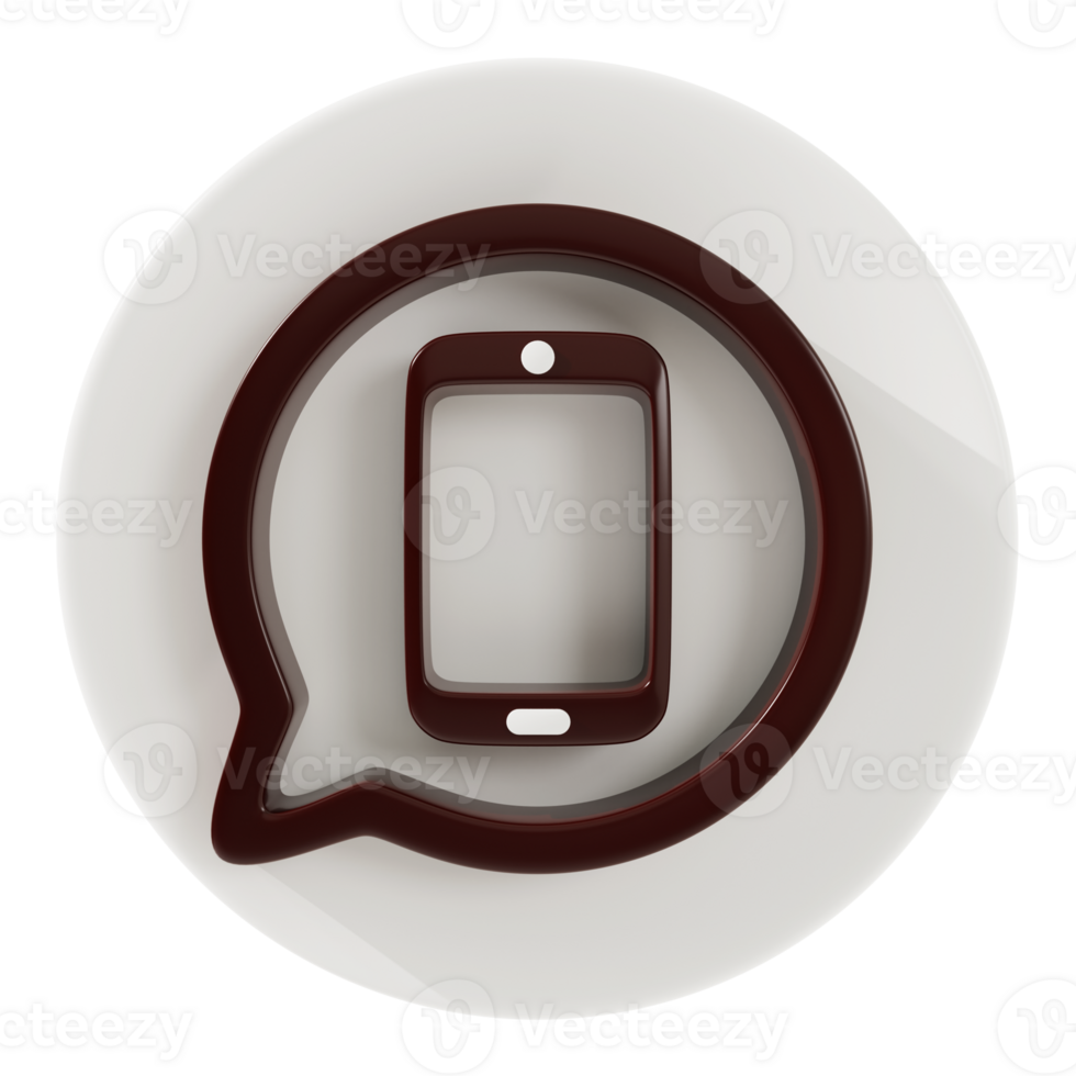 SmartPhone and bubble icon 3d rendering. png