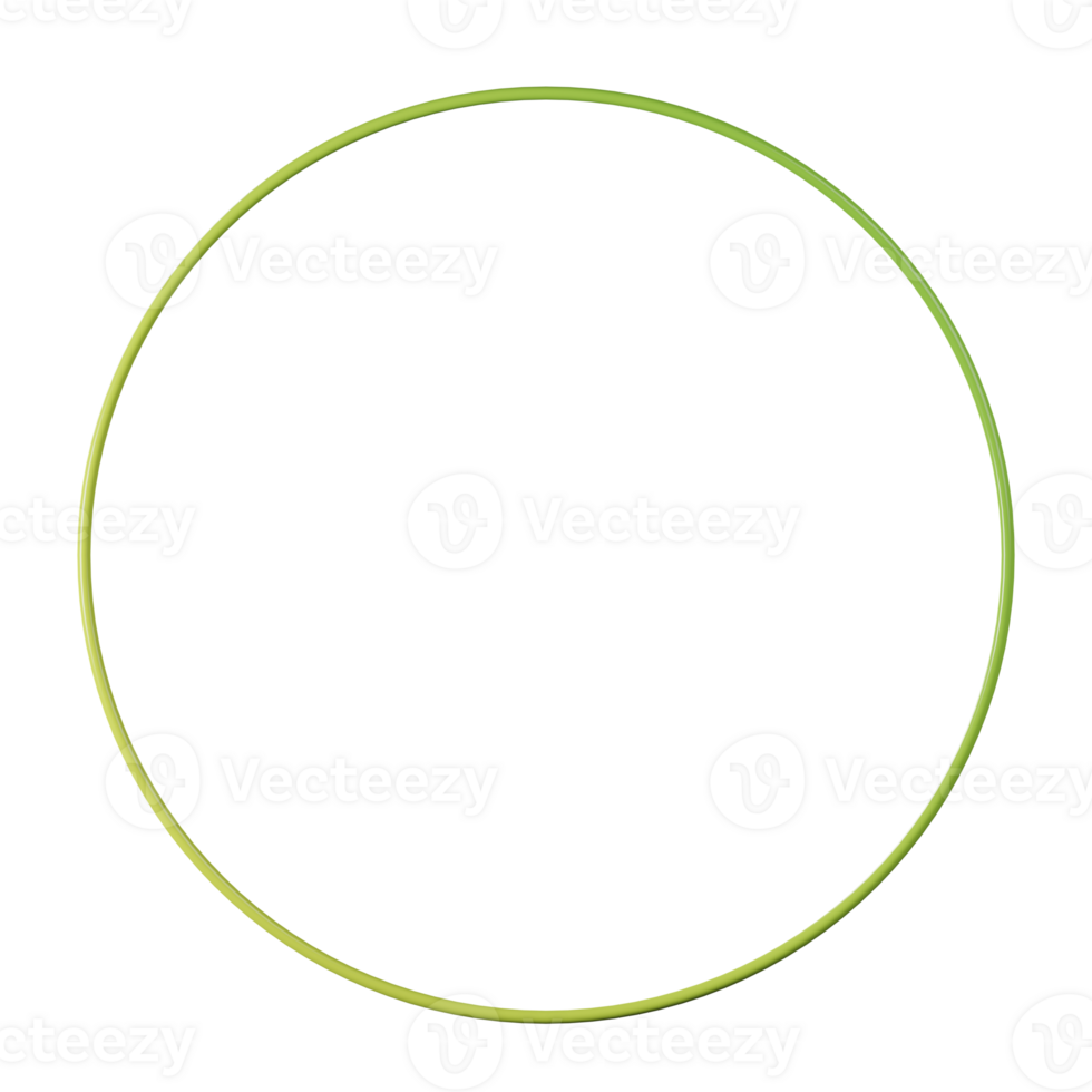 Circle shape, yellow green gradient 3d rendering. png