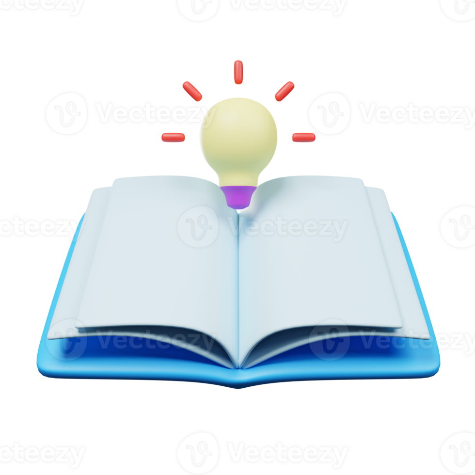 Knowledge icon 3d Render isolated on transparent background png