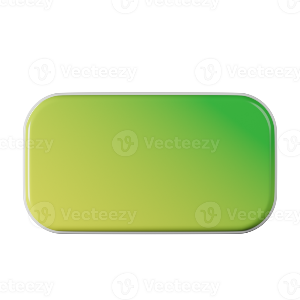 Rectangle shape, yellow green gradient 3d rendering. png