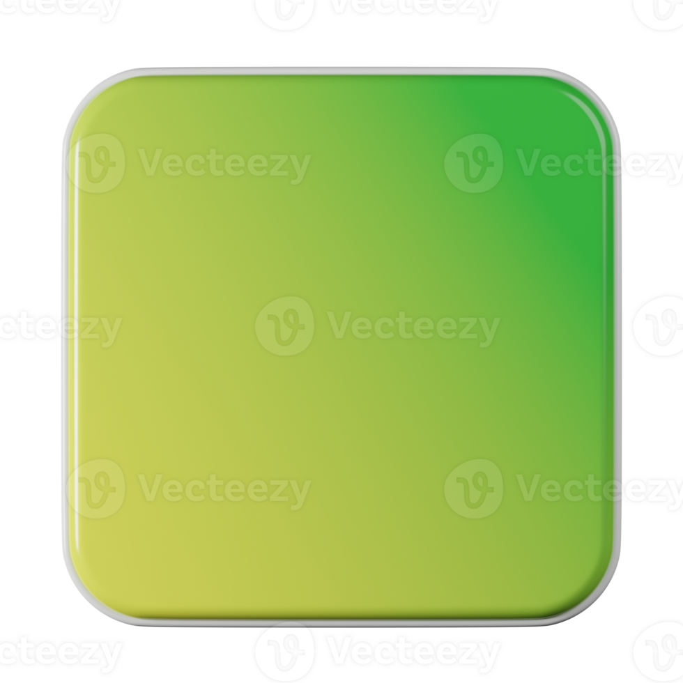 cuadrado forma, amarillo verde degradado 3d representación. png