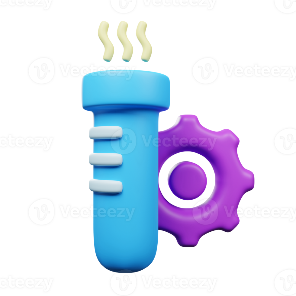 expérience icône 3d rendre isolé sur transparent Contexte png