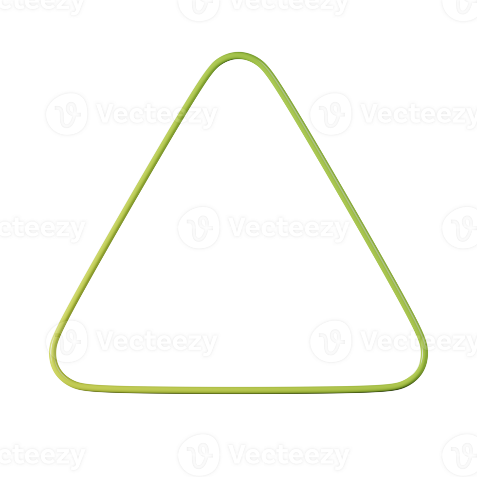 Triangle shape, yellow green gradient 3d rendering. png