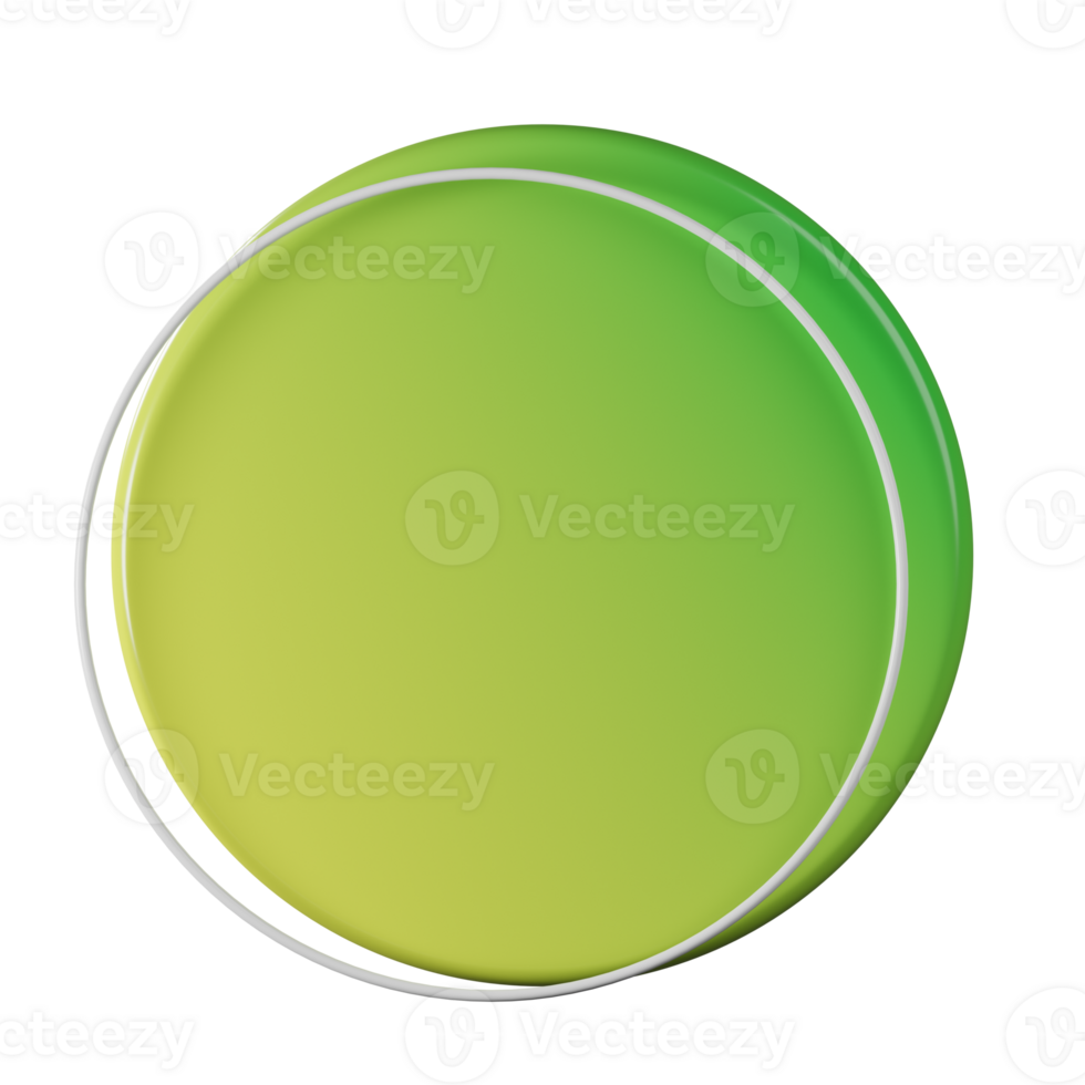 Circle shape, yellow green gradient 3d rendering. png