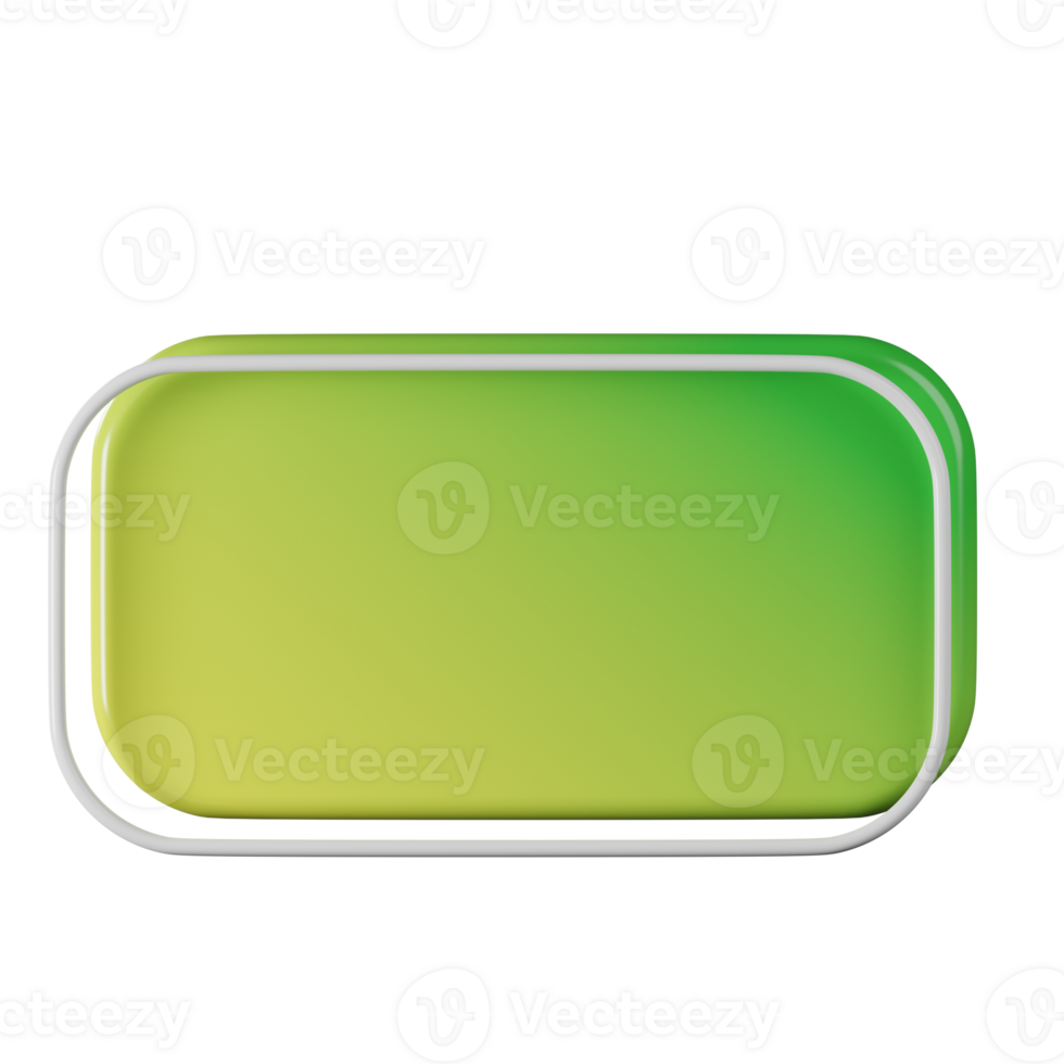 Rectangle shape, yellow green gradient 3d rendering. png