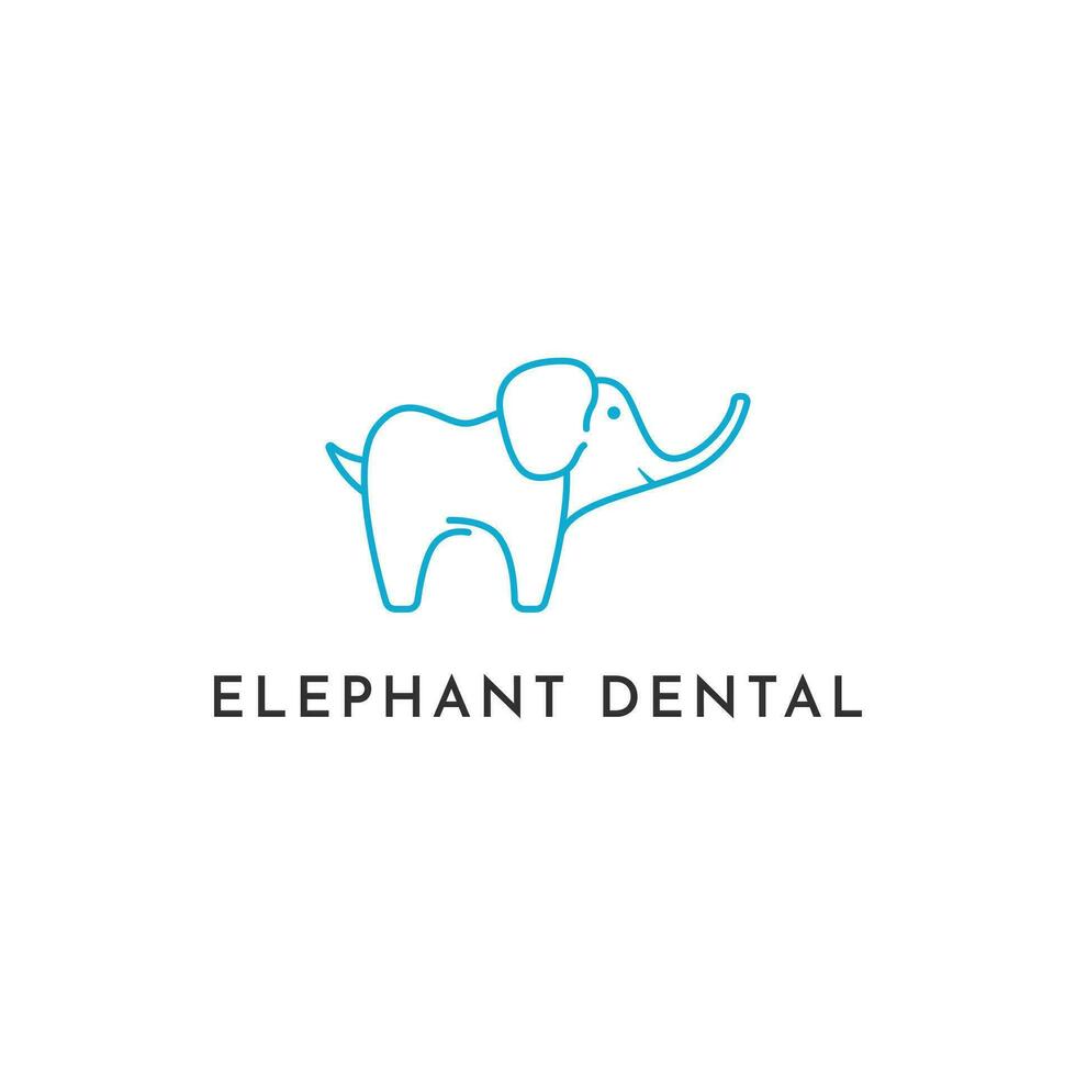 Elephant tooth minimalist logo design idea vector