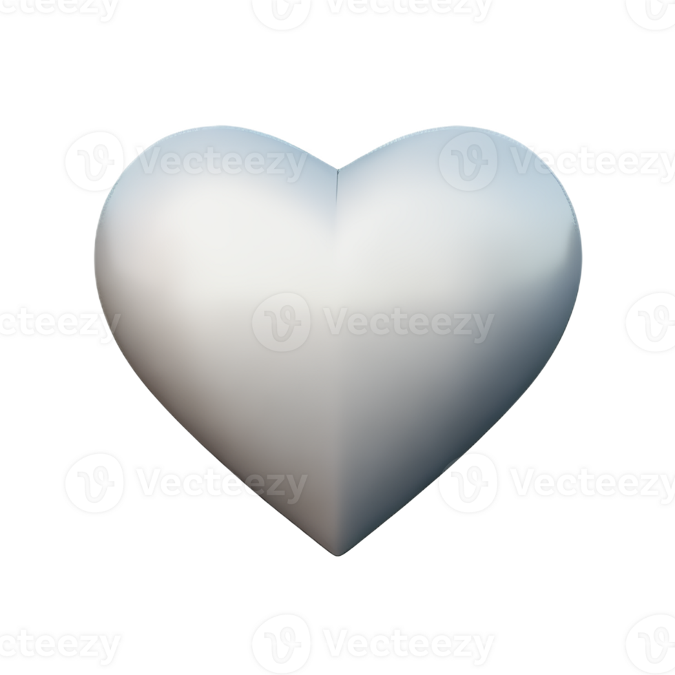 white heart 3d rendering icon illustration png