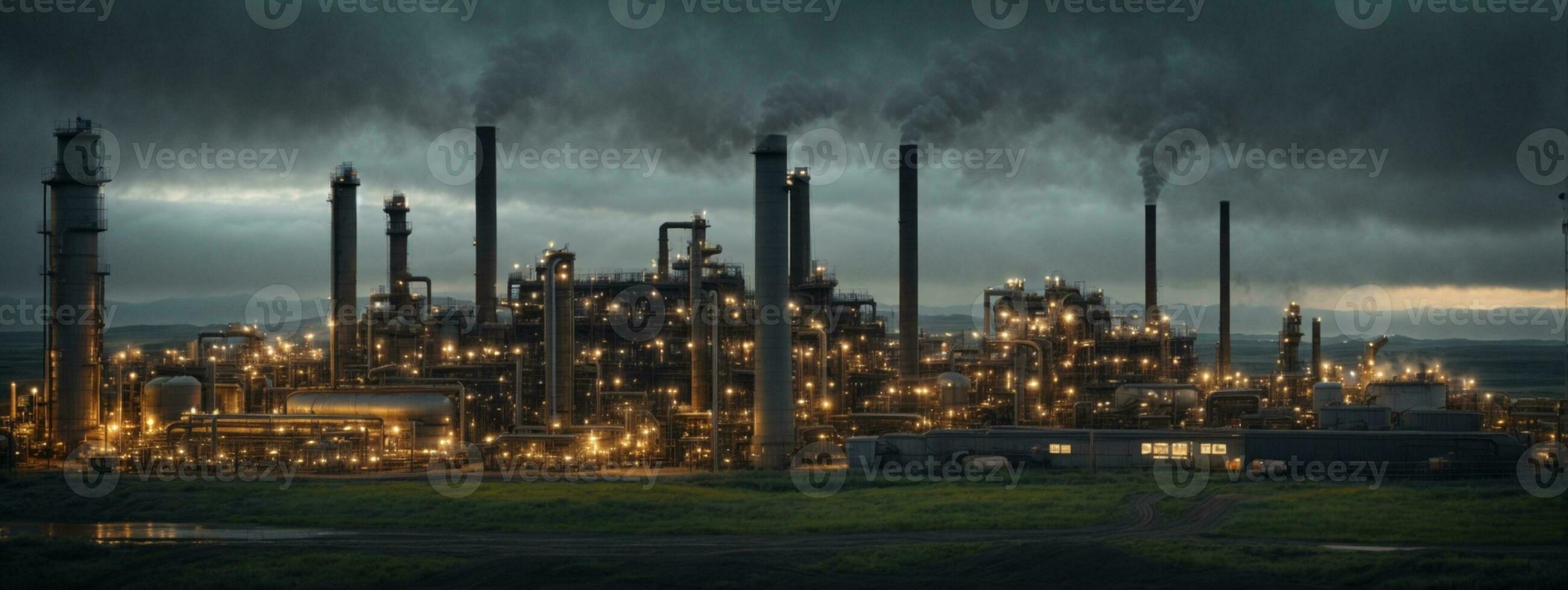 fábrica - petróleo y gas industria. ai generado foto