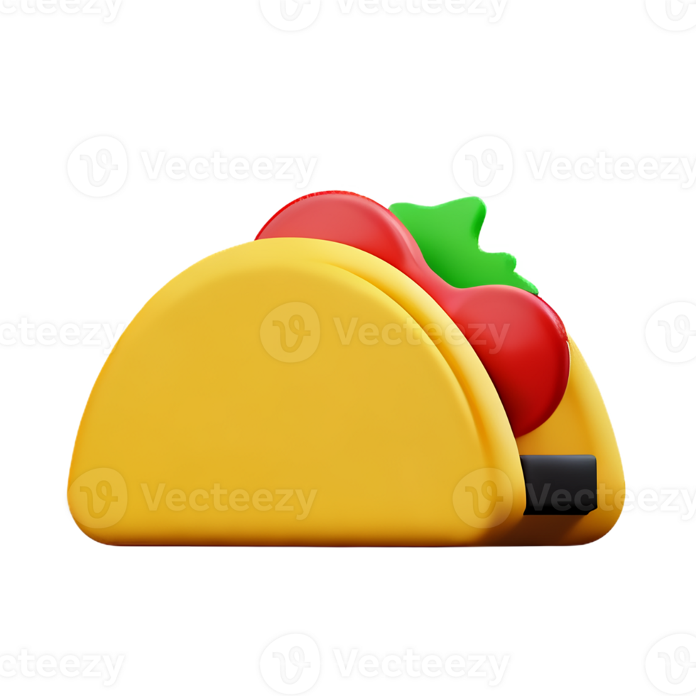 taco 3d rendering icon illustration png