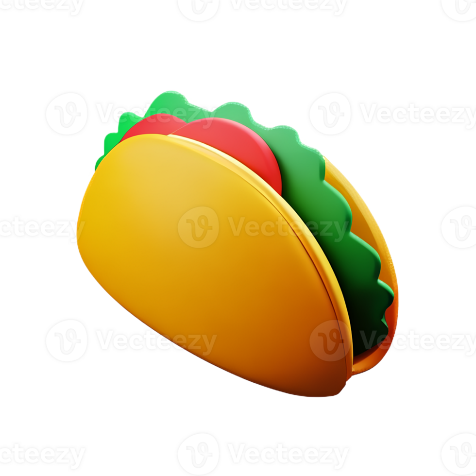taco 3d rendering icon illustration png