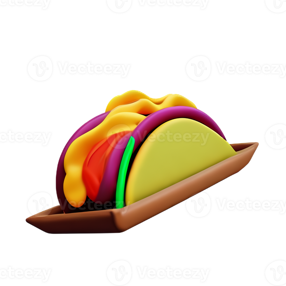 taco 3d rendering icon illustration png