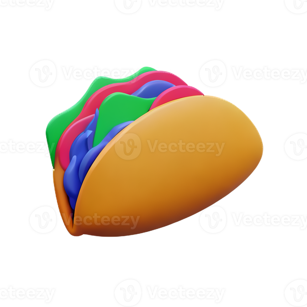taco 3d rendering icon illustration png