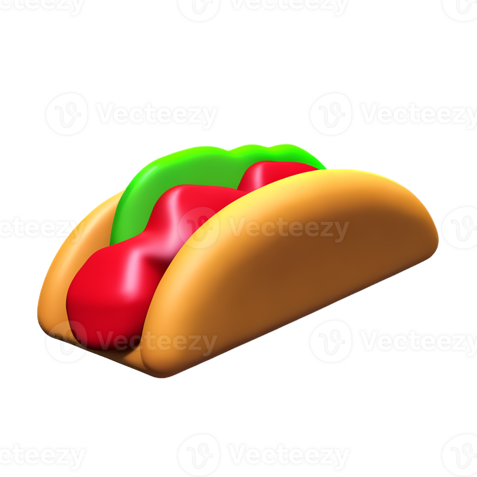 taco 3d rendering icon illustration png