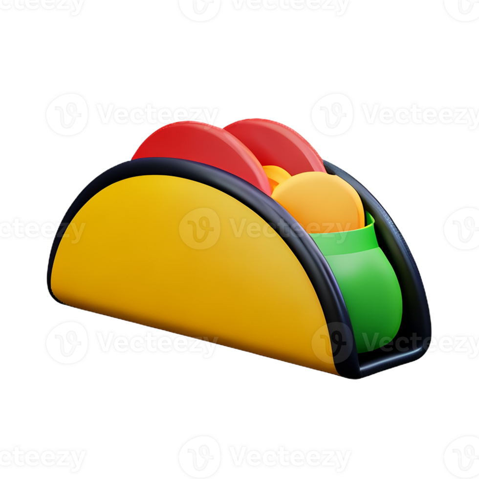 taco 3d rendering icon illustration png