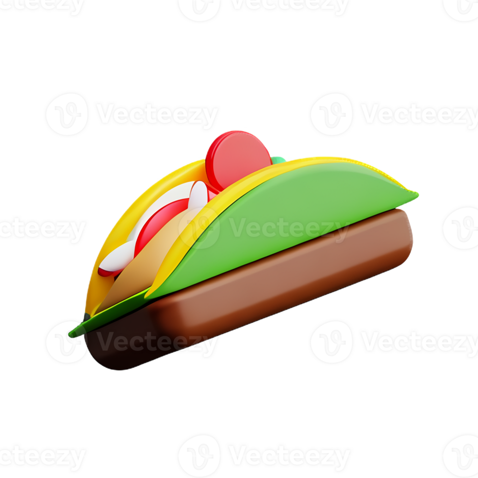 taco 3d rendering icon illustration png