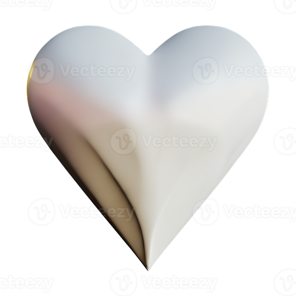 white heart 3d rendering icon illustration png
