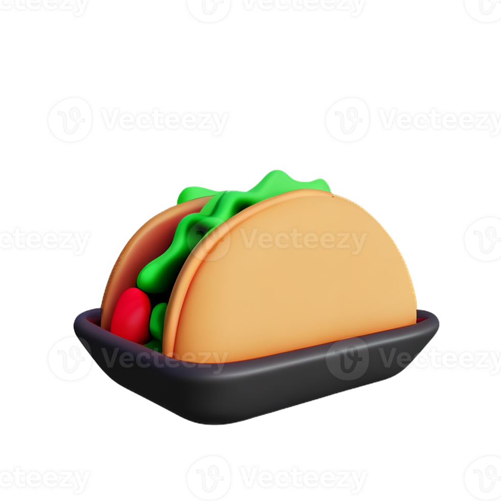 taco 3d rendering icon illustration png