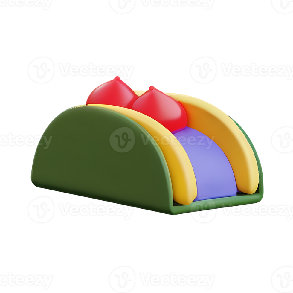 taco 3d rendering icon illustration png