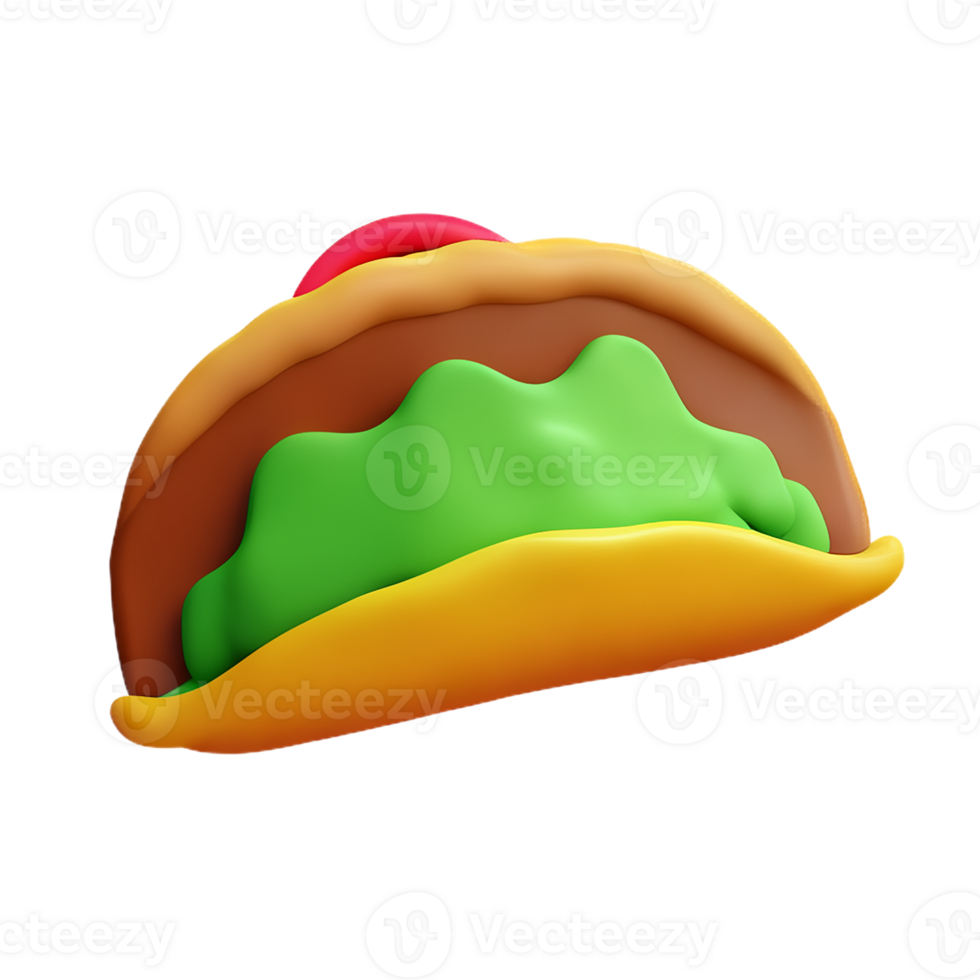 taco 3d rendering icon illustration png