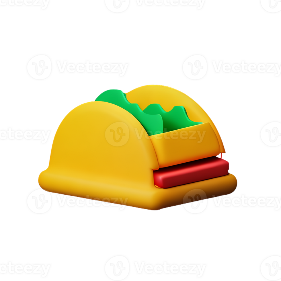 taco 3d rendering icon illustration png