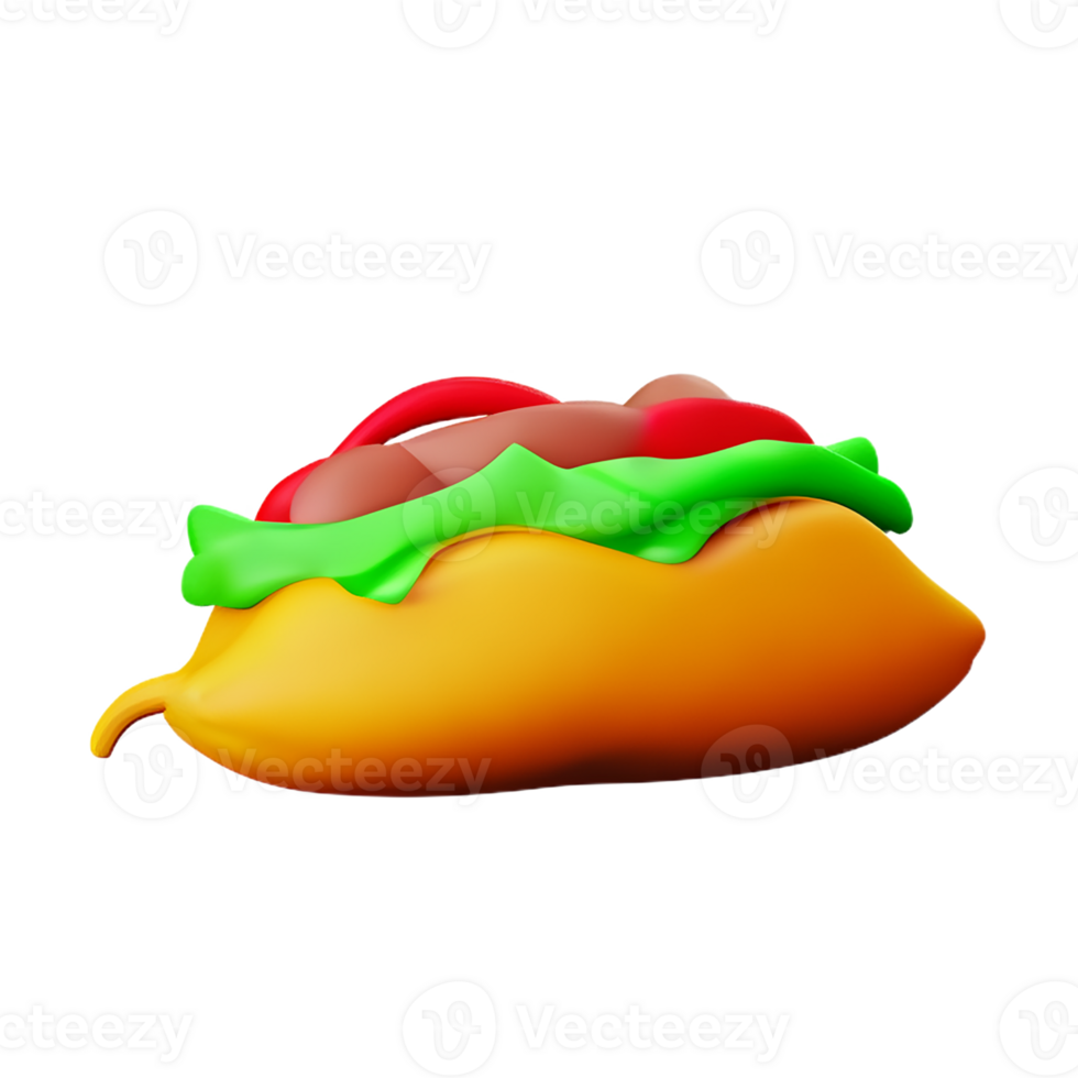 taco 3d rendering icon illustration png