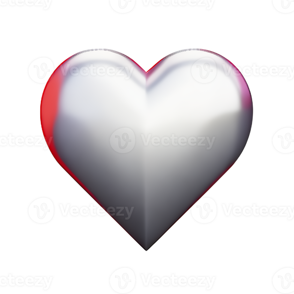 white heart 3d rendering icon illustration png