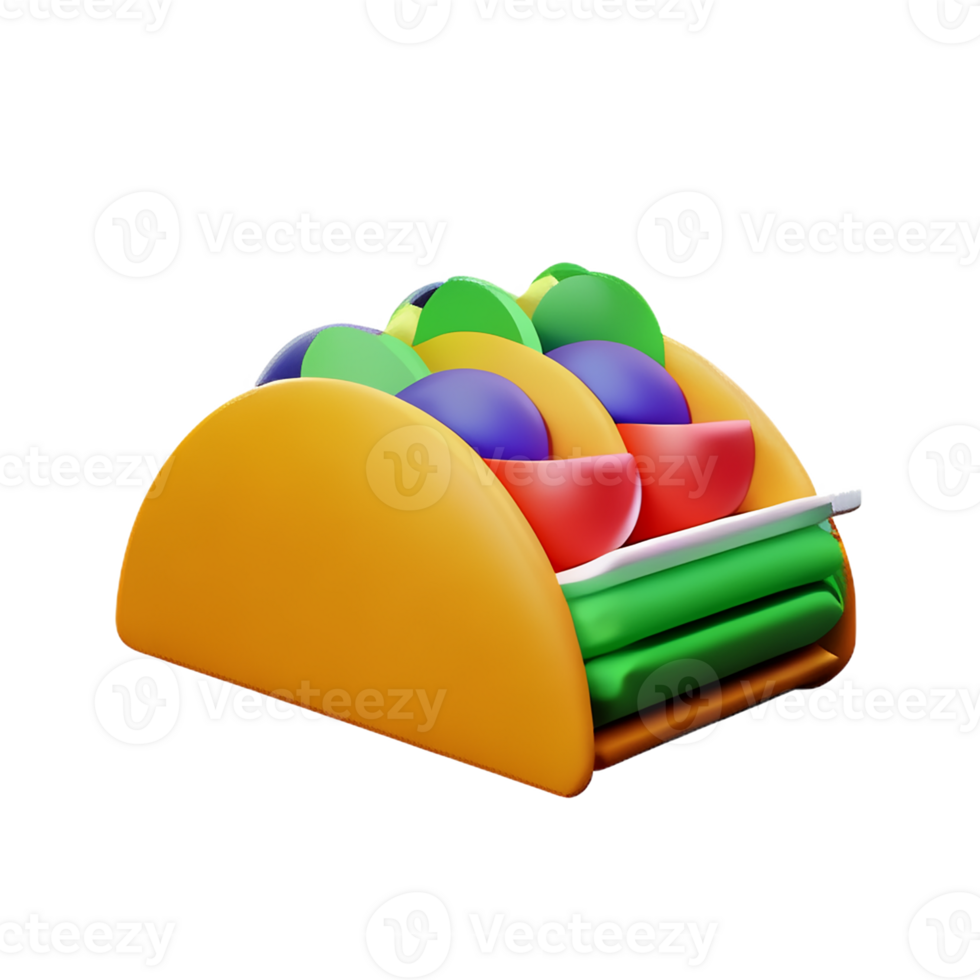 taco 3d rendering icon illustration png