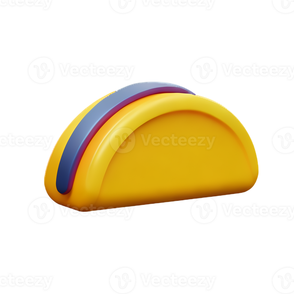 taco 3d rendering icon illustration png