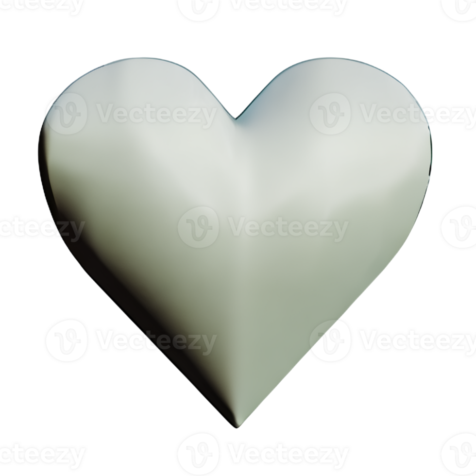 white heart 3d rendering icon illustration png
