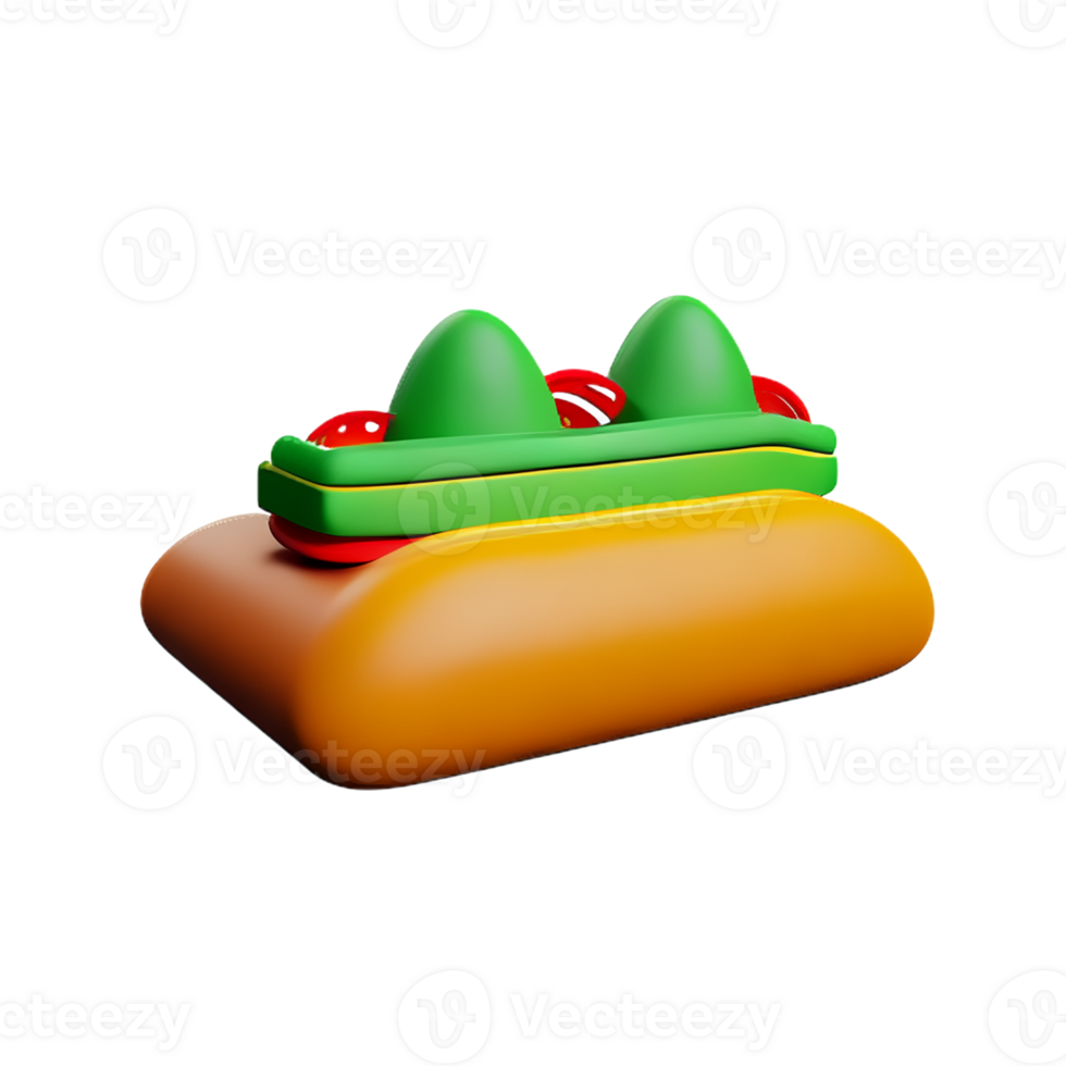 taco 3d rendering icon illustration png