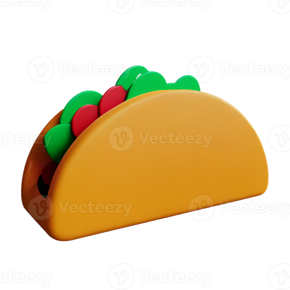 taco 3d rendering icon illustration png