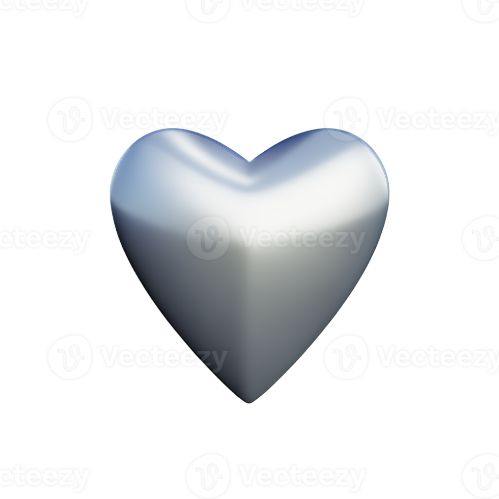 white heart 3d rendering icon illustration png