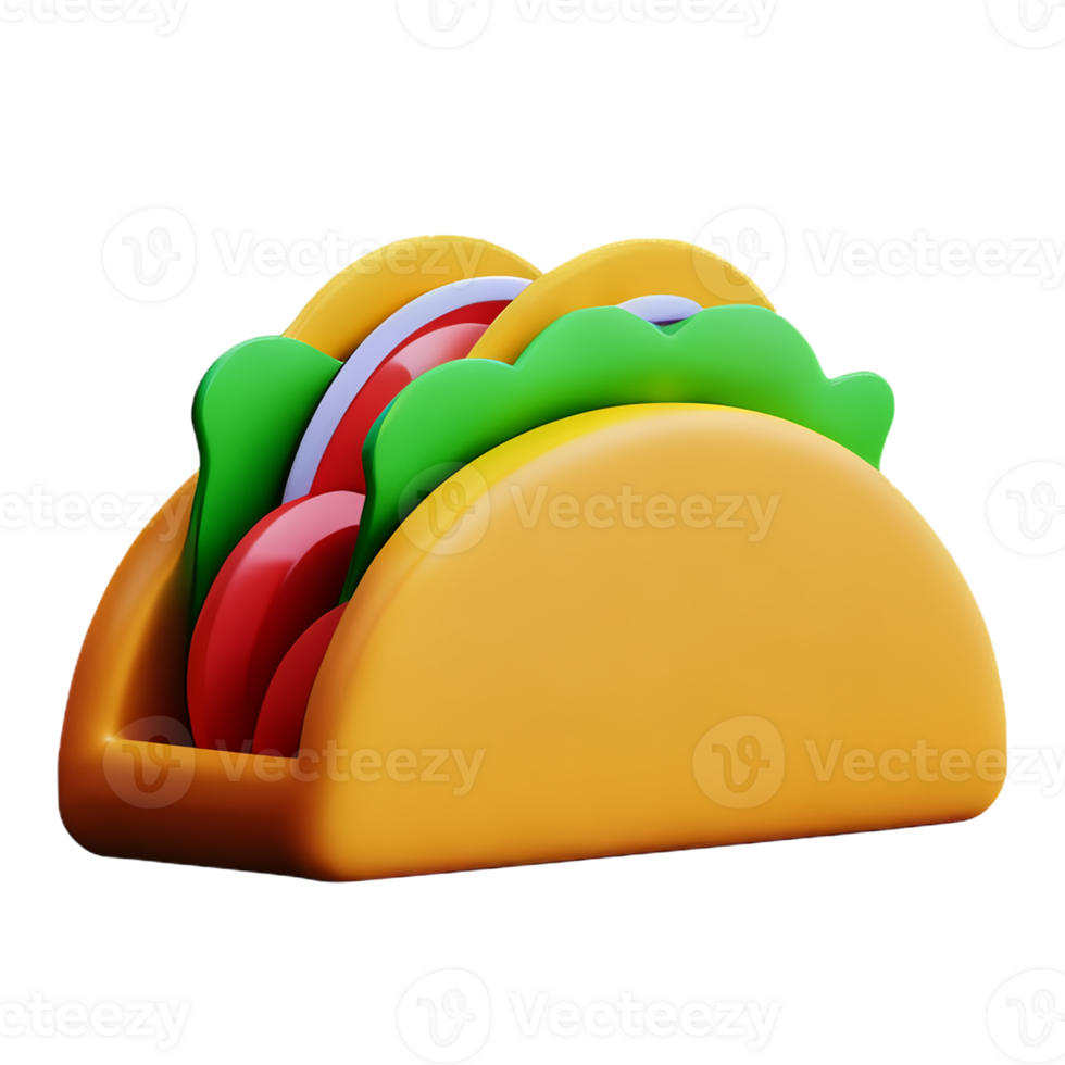 taco 3d rendering icon illustration png