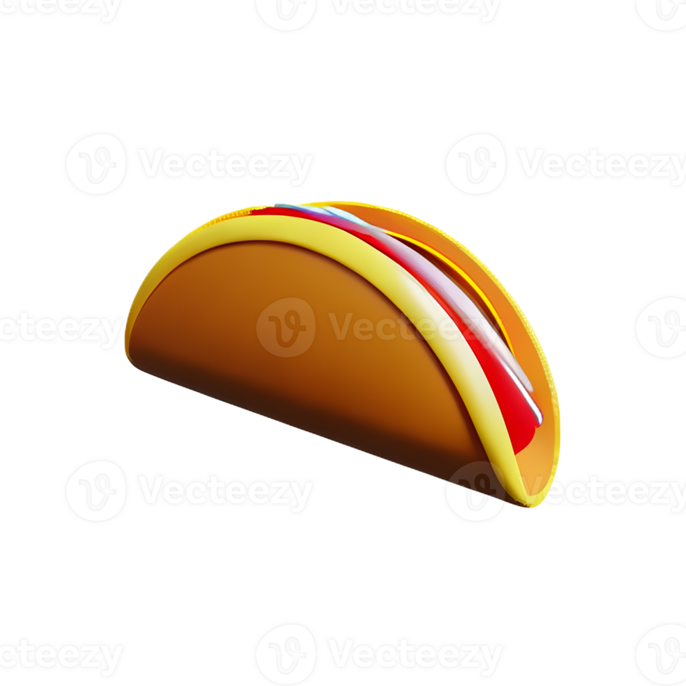 taco 3d rendering icon illustration png