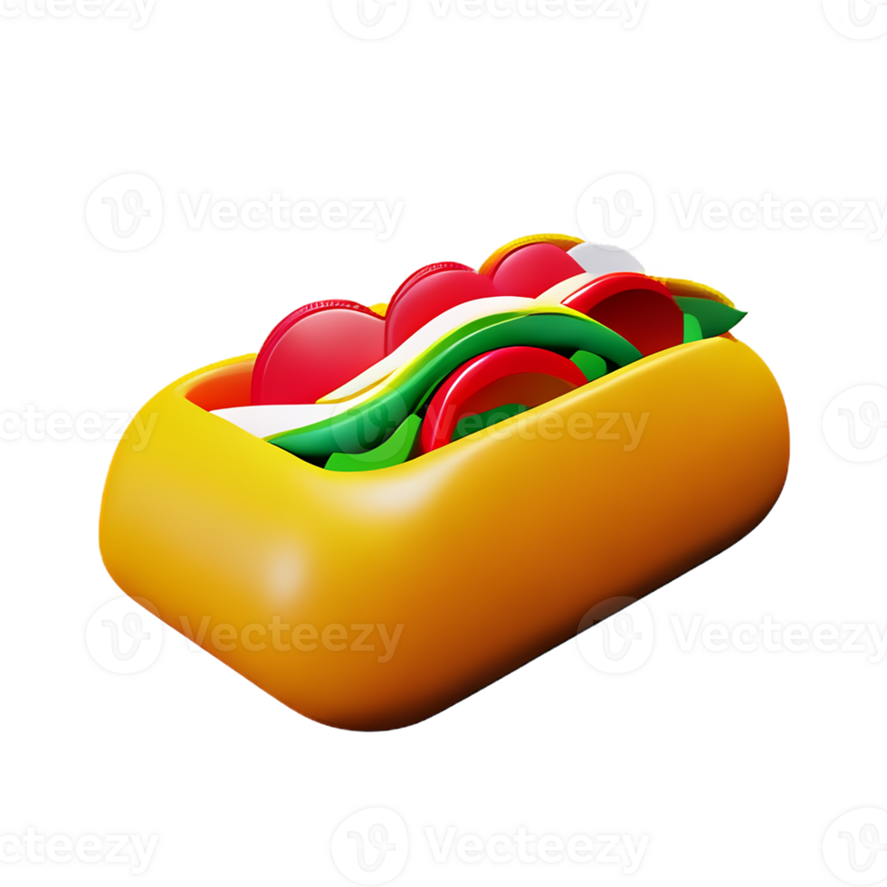 taco 3d rendering icon illustration png