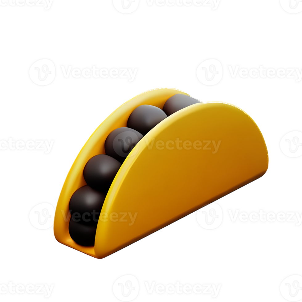 taco 3d rendering icon illustration png
