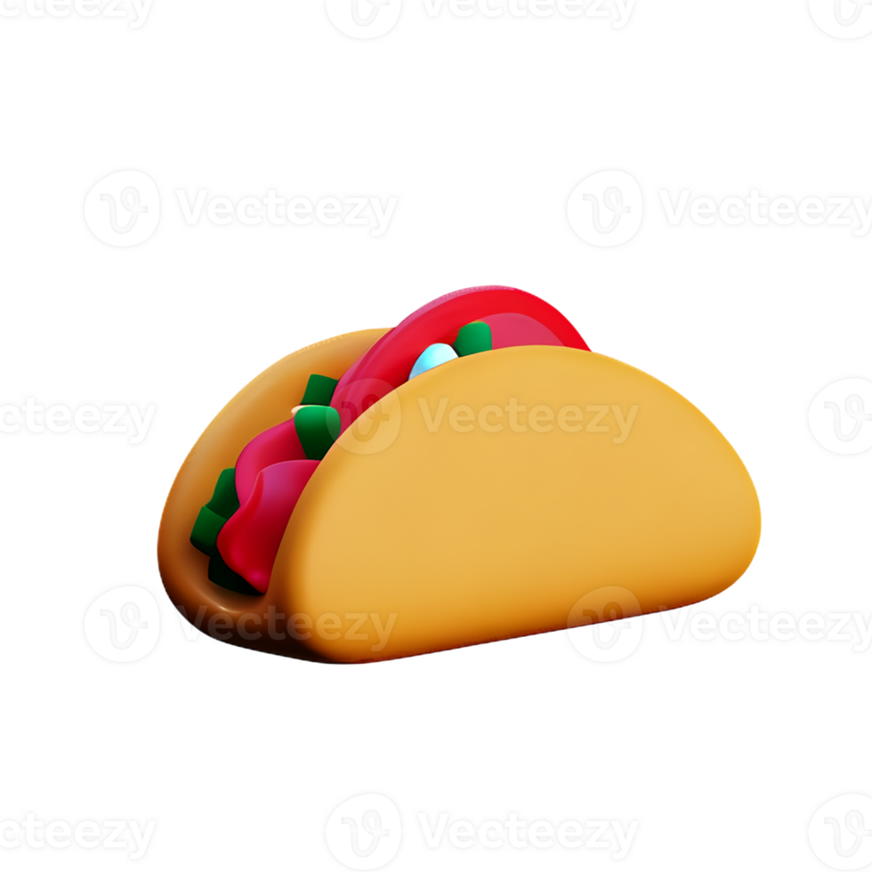 taco 3d rendering icon illustration png