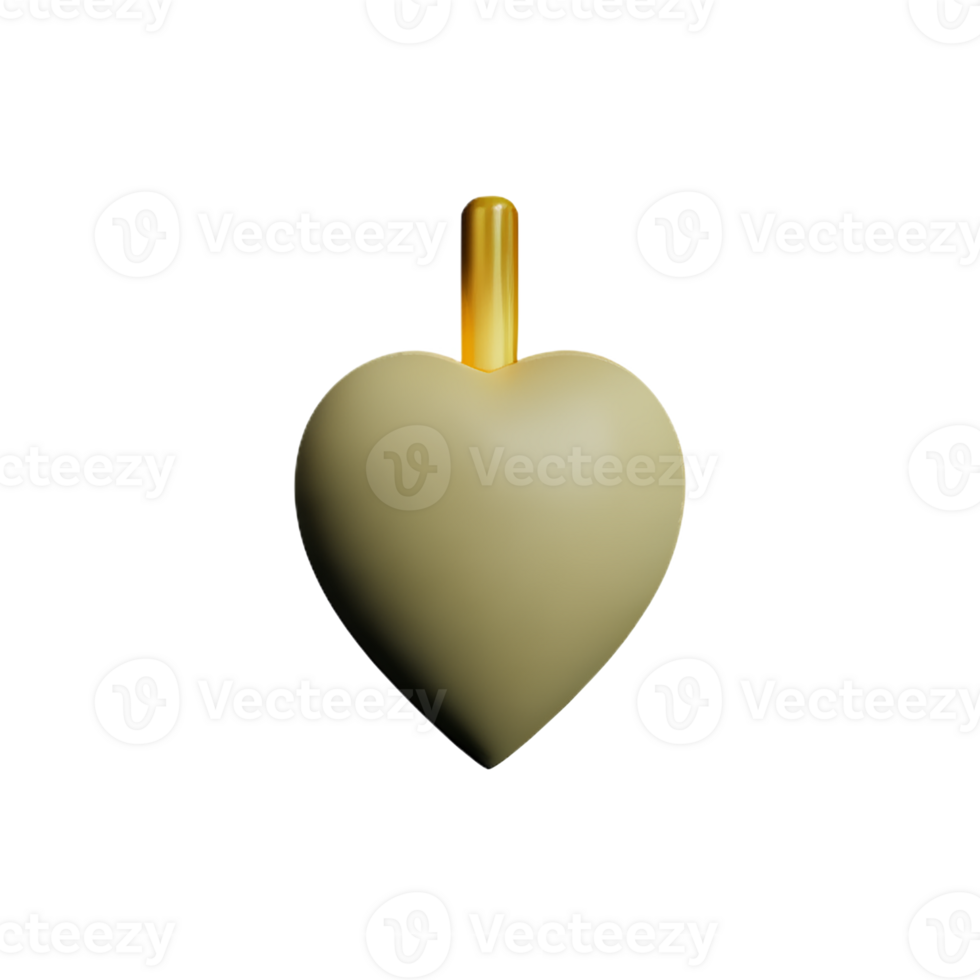 white heart 3d rendering icon illustration png