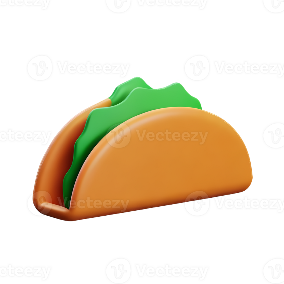 taco 3d rendering icon illustration png